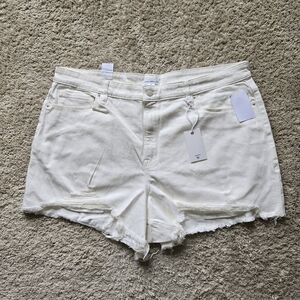 Good American Good 90 Shorts Womens 16 White Distressed